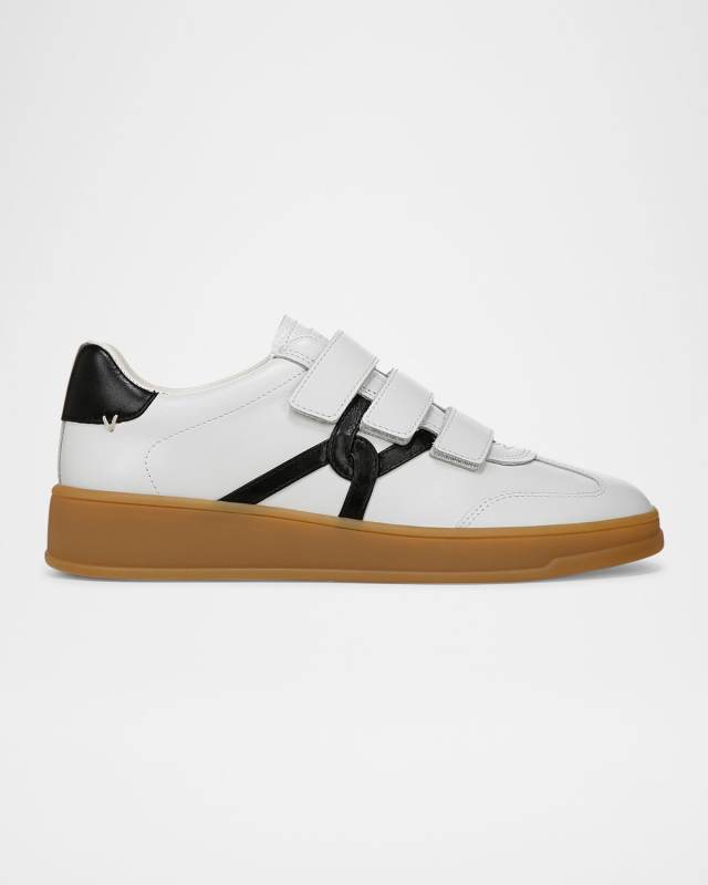Reagan Bicolor Leather Triple-Grip Sneakers